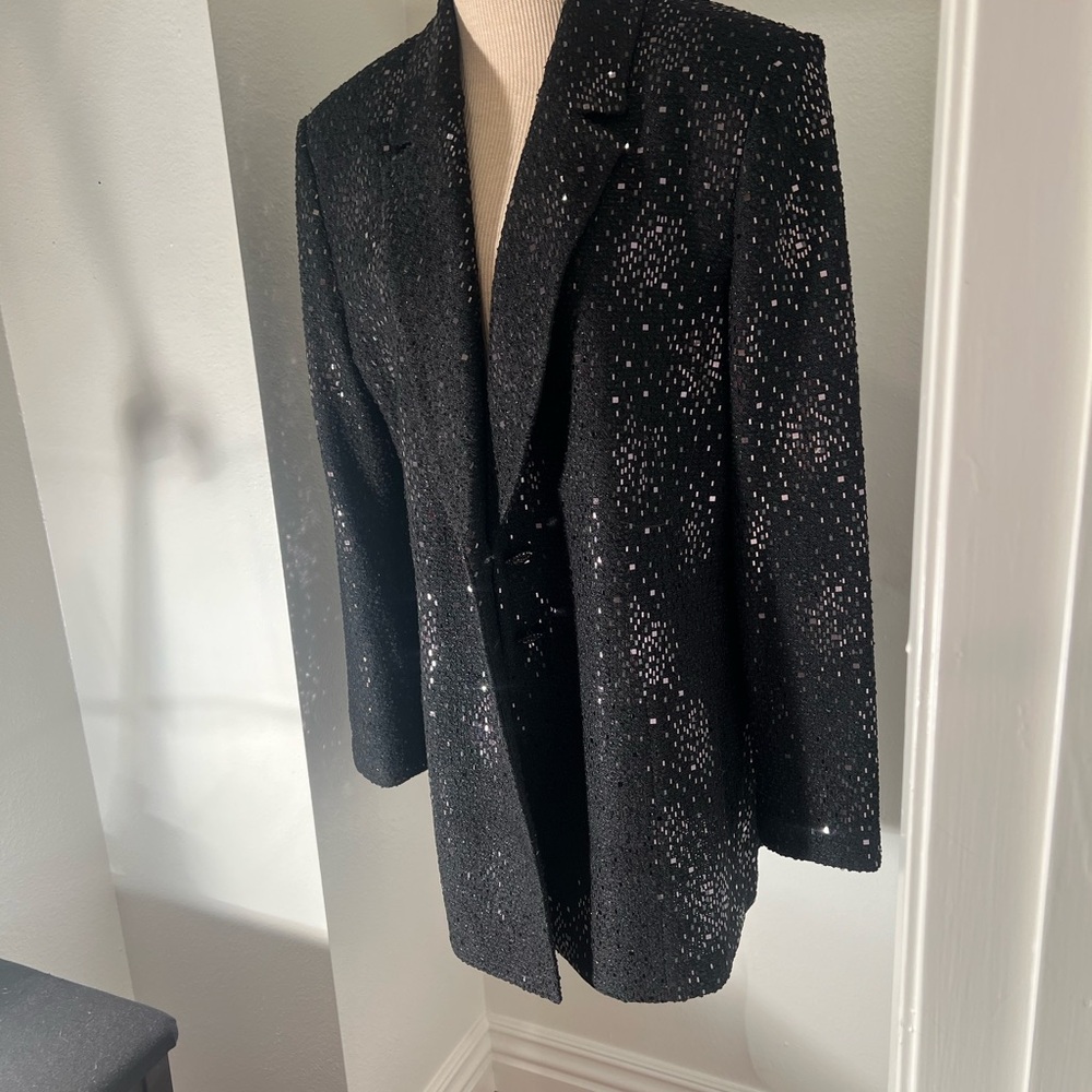 Black Sequin Blazer - St. John Couture